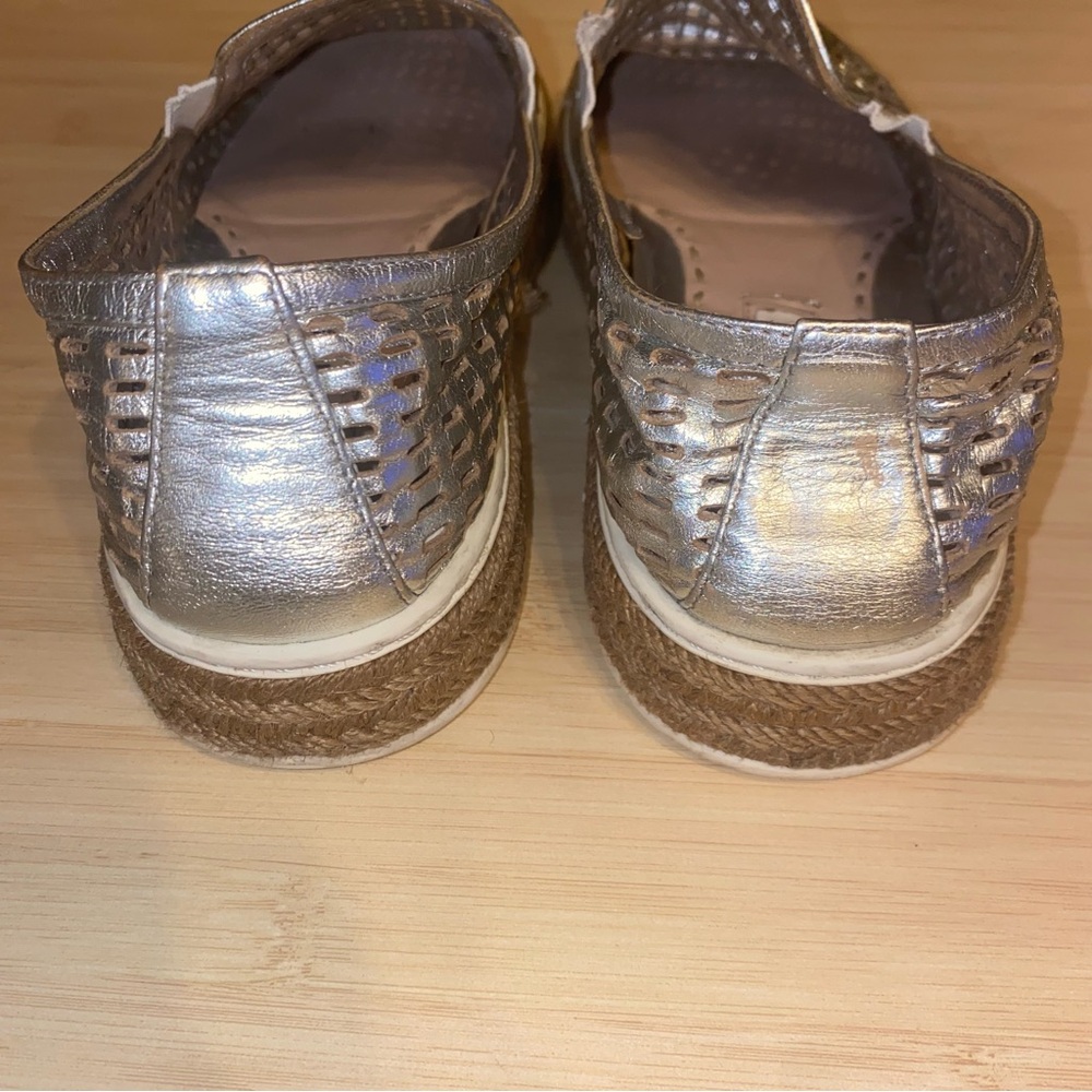 Miu Miu Womens Silver Jute Metallic Platform Sneaker Espadrille 35 EU size 6 - Picture 6 of 14